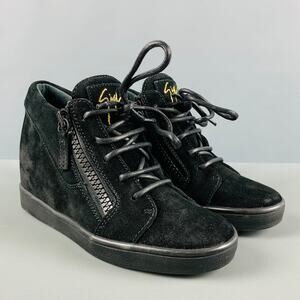 GIUSEPPE ZANOTTI Size 5 Black Suede High Top Sneakers